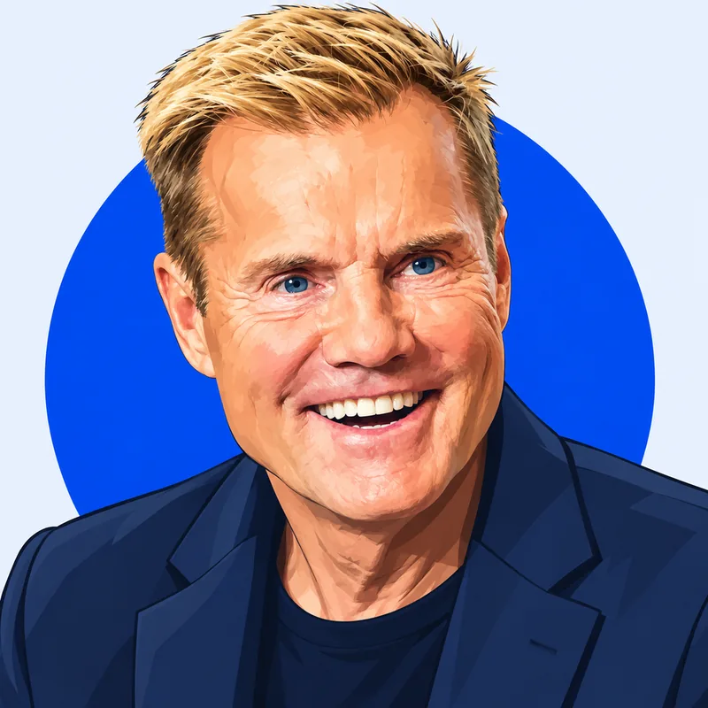 Illustriertes Porträt von Dieter Bohlen lachend