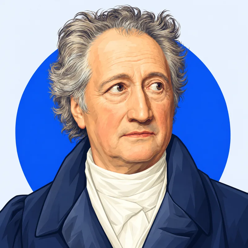 Illustriertes Porträt von Johann Wolfgang von Goethe